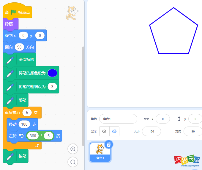 scratch绘制五边形 scratch绘制五边形