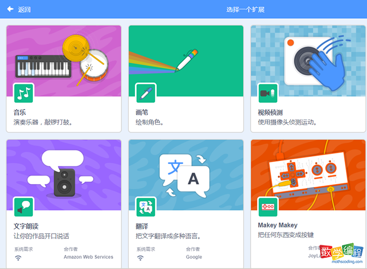 音乐类积木指令需要添加扩展