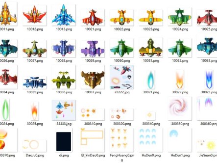 2D卡通飞机飞行射击空战类游戏素材