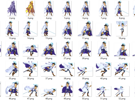 2d横版剑士动作序列帧游戏素材