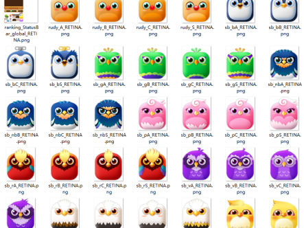 韩国萌鸟三消游戏素材+音效