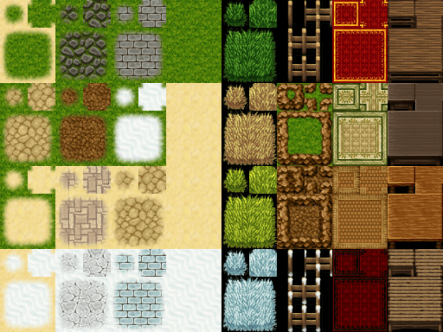 2D像素风格角色扮演RPG游戏场景地图瓷砖素材