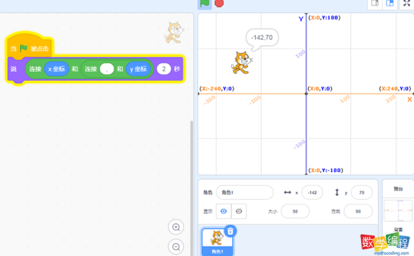 scratch中舞台大小坐标范围是多少