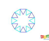 scratch绘制十二个等边三角形组成正十二边形的图案