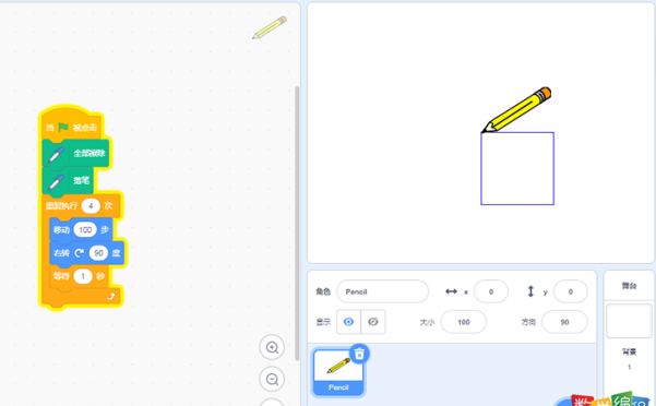 scratch怎么画正方形，用scratch画正方形的步骤详解