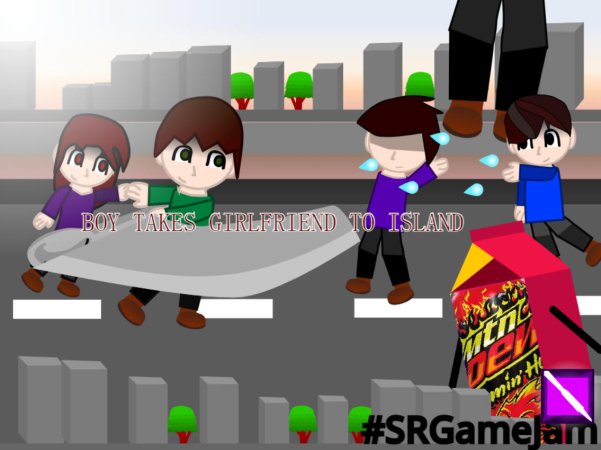 男孩带女朋友去岛上