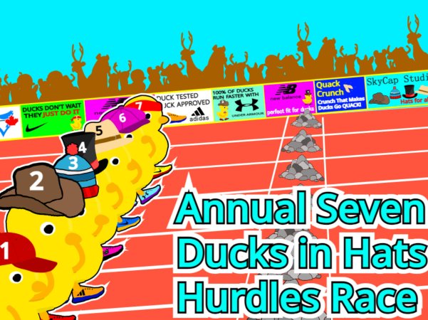 一年一度的“七只戴帽子的鸭子”跨栏赛